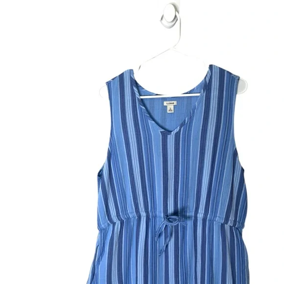 L.L. Bean Women's Cloud Gauze Midi Dress, Stripe - Picture 3 of 9